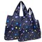 Wrapables Large & Small Foldable Tote Nylon Reusable Grocery Bags, Set of 2, Outer Space